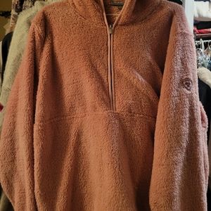Ariat pink fluffy pullover 1/4 zip womens. Size XL